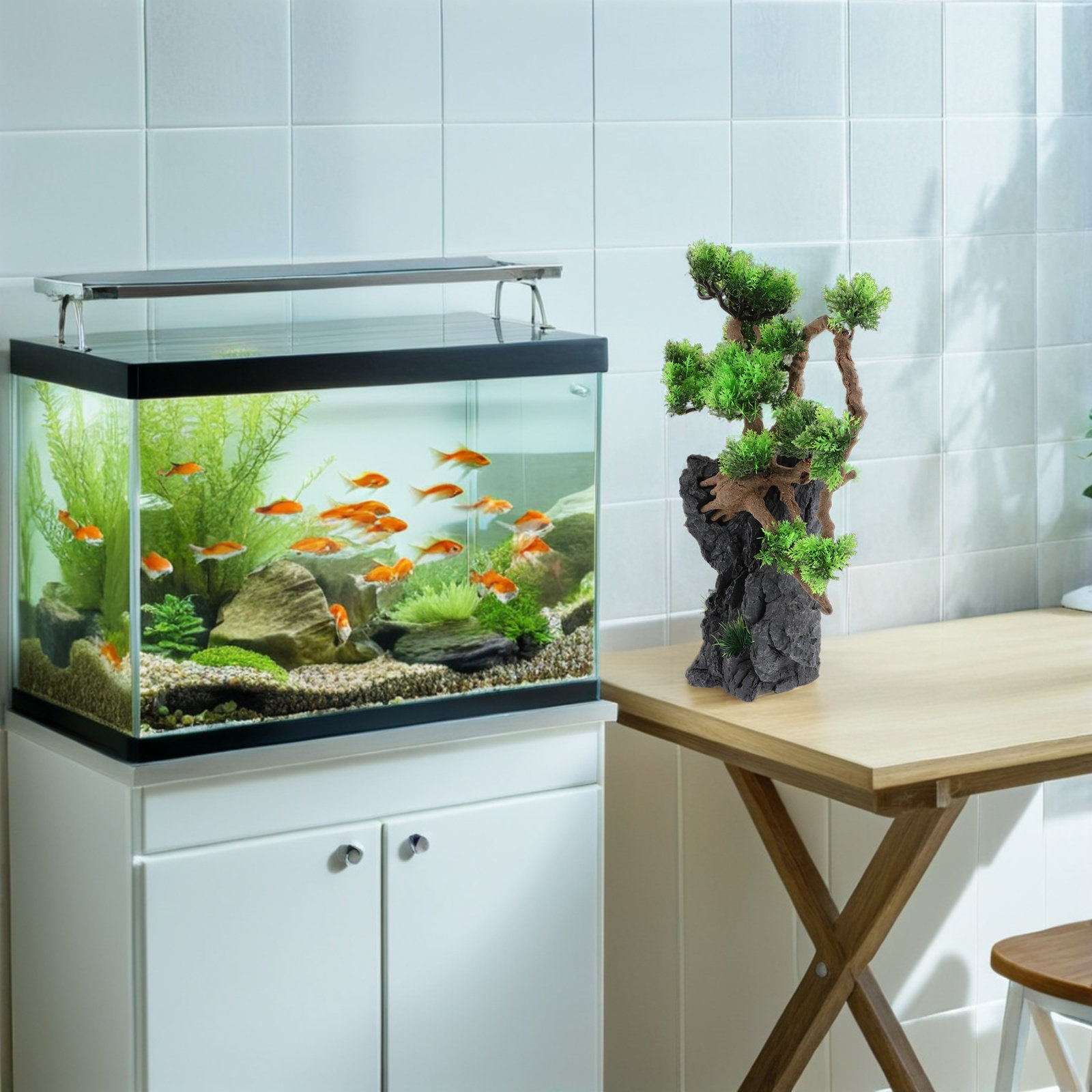 Planted Aquarium For Goldfish - Albero Artificiale per Acquario, Decorazione Bonsai