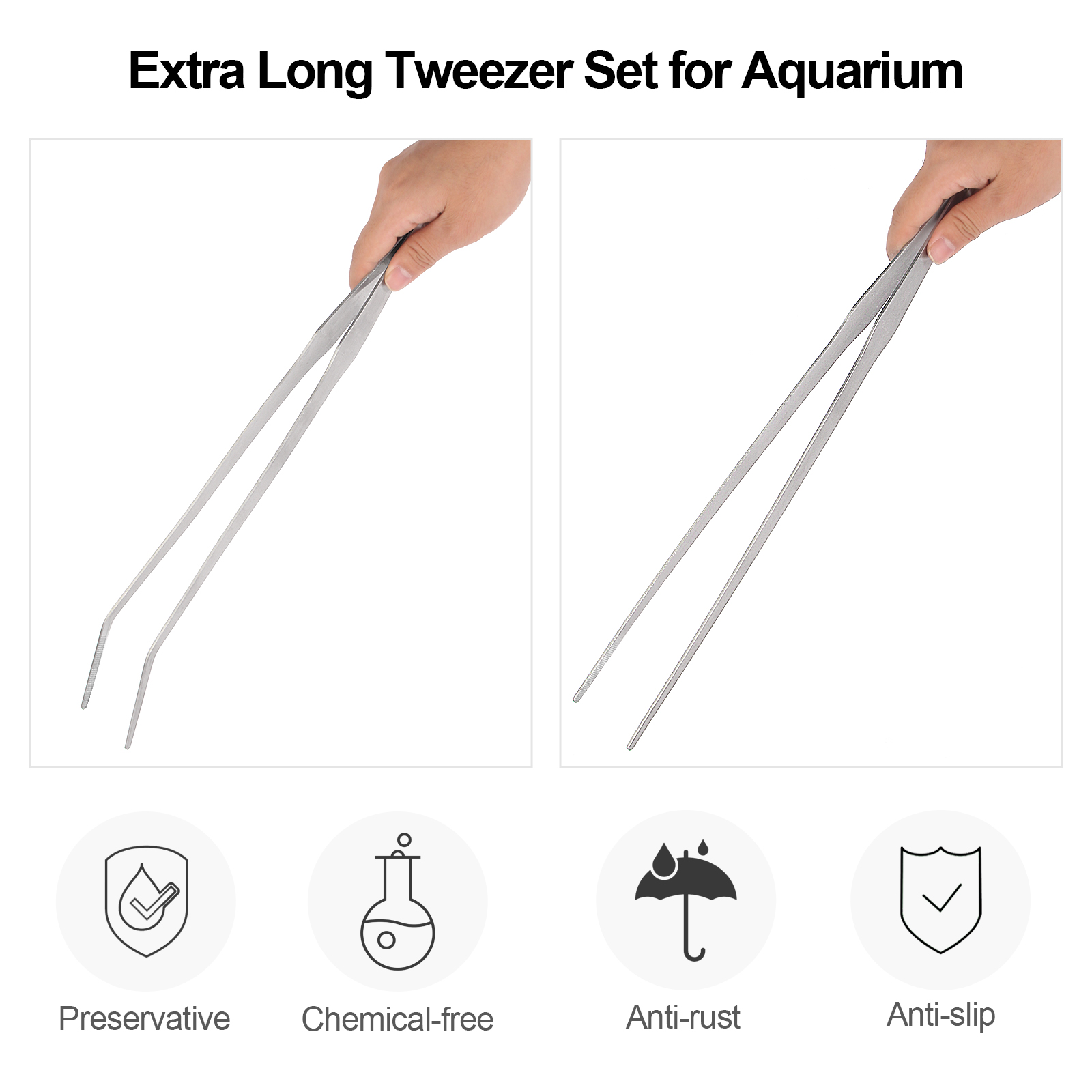 Pinzette lunghe in acciaio ino - Planted Aquarium Tools recensione e prezzo